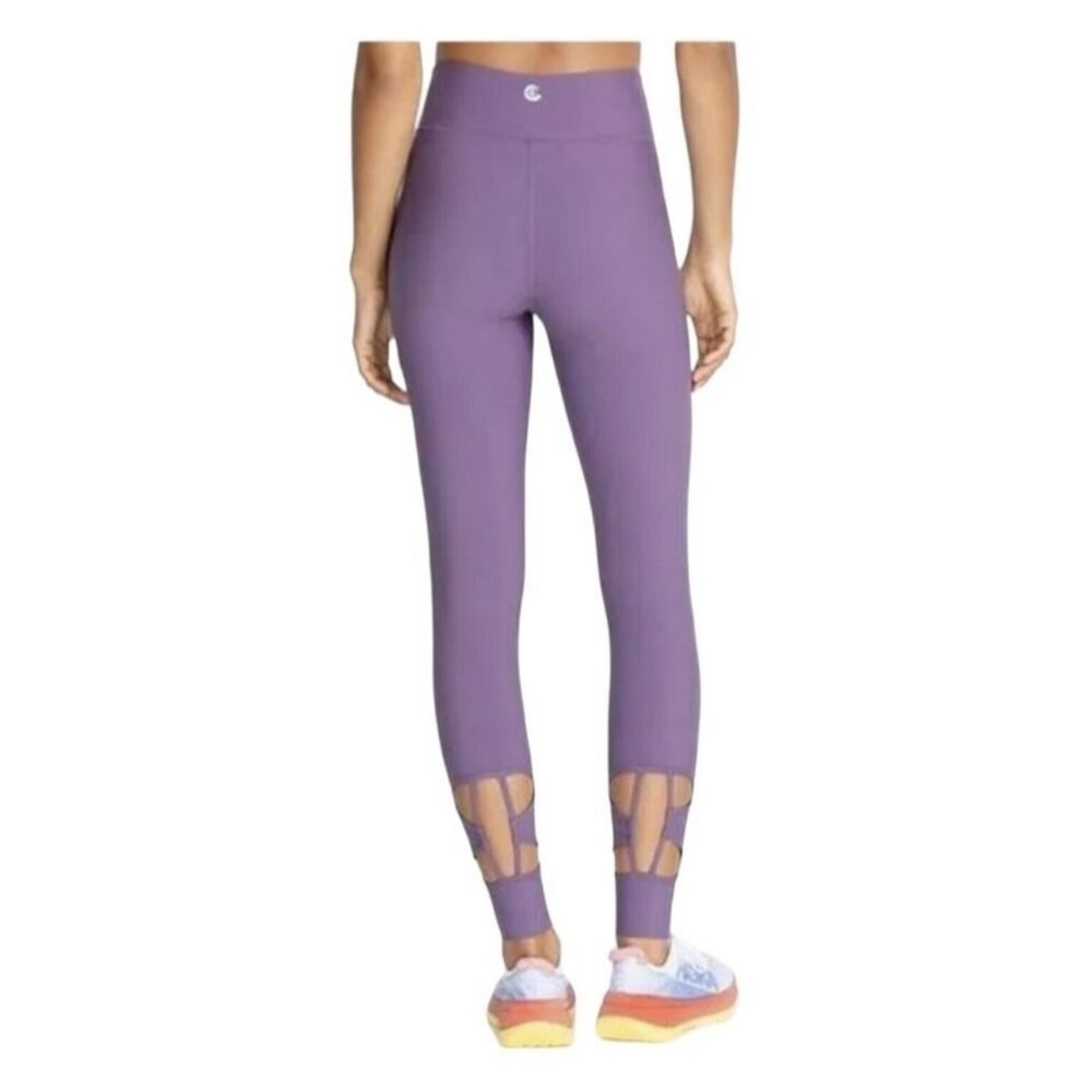 Johnny Was Calme Purple Cutout Leggings aside XS New